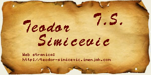 Teodor Simićević vizit kartica